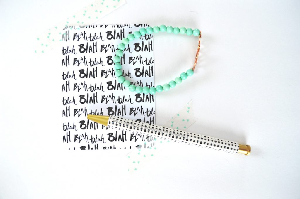 blah-blah-blah-card-washi-pen-teal-bracelet-love