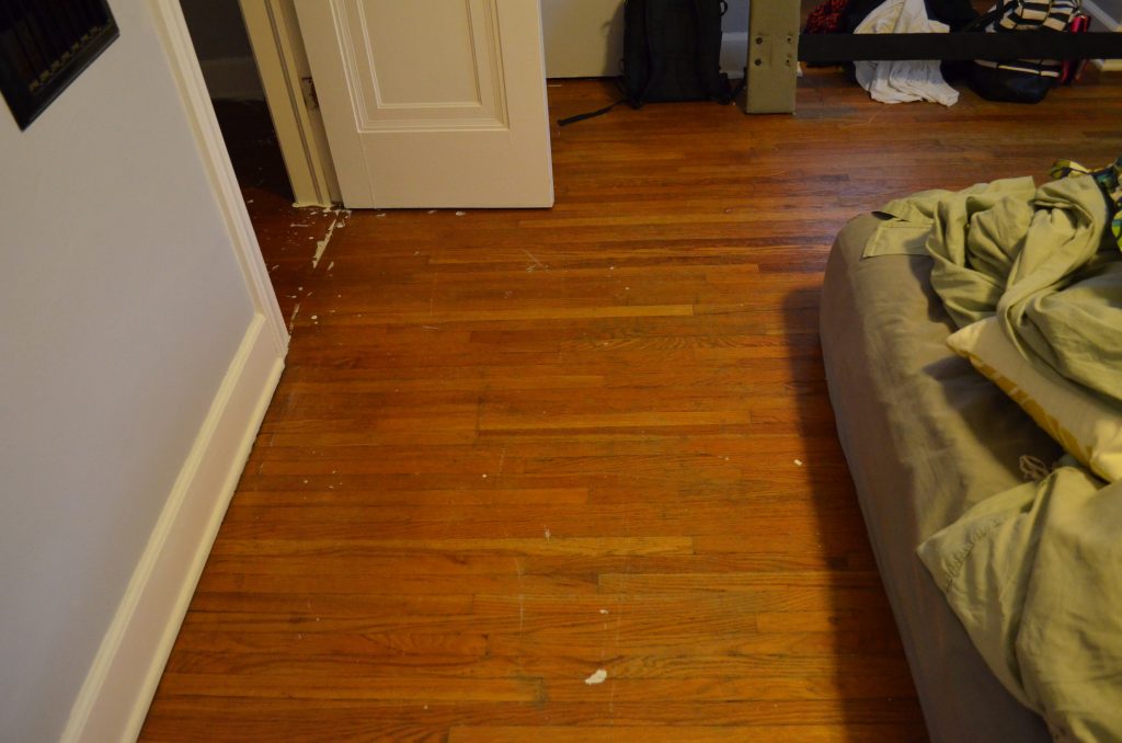 Ugly Floors Be Gone! Refinishing Our Hardwood Floors poeticlaughter